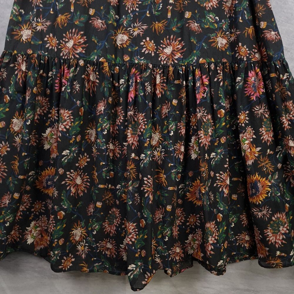 NATURAL LIFE Black Floral Maxi Dress with Green and Mustard Accents - Picture 4 of 16